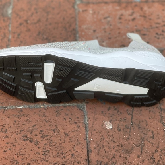 Italina Gray Air Platform Bubble Sock Slip On Rhinestone Sneakers - Picture 7 of 9